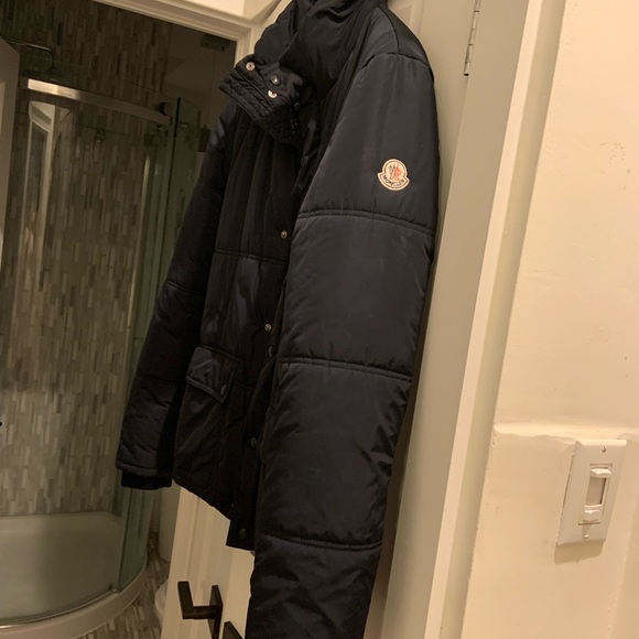 MENS MONCLER AUTHENTIC SZ 2 NAVY DUVET FILLED  PUFFER JACKET MEDIUM - Picture 13 of 16